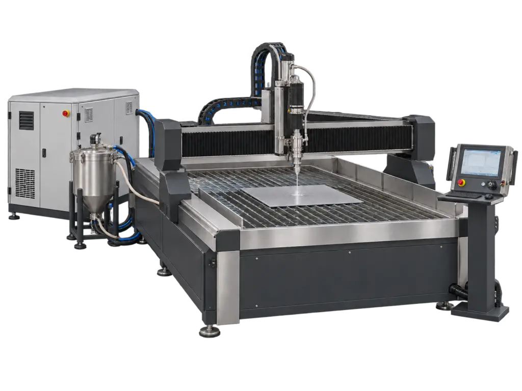 KI-generiertes Beispielbild: CNC-Wasserstrahlschneidanlage